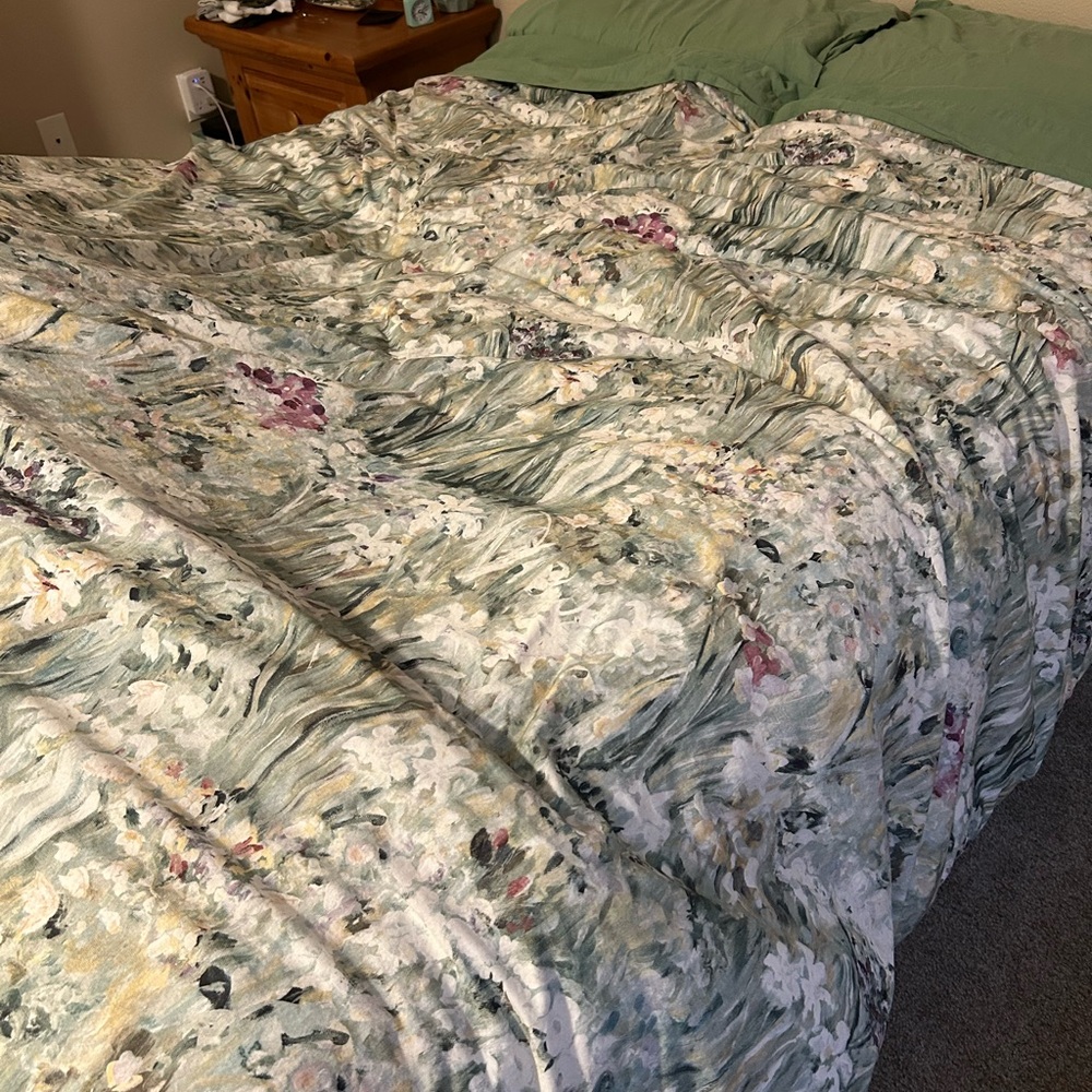 Pottery Barn Giverny Fleur Duvet Cover and Standard Shams in Sage and Pink - Picture 5 of 7